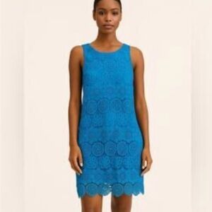 Madison Marcus Bright Blue Lace Mini Dress